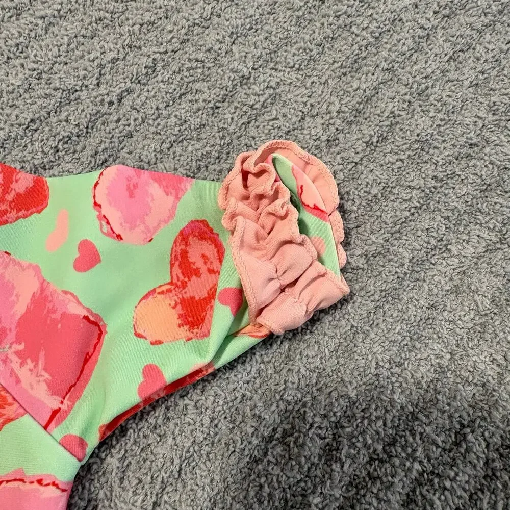 Ruffle Butts-Baby Girl-Little Love-Heart Print/Bikni/Swimsuite-3-6m-Nylon